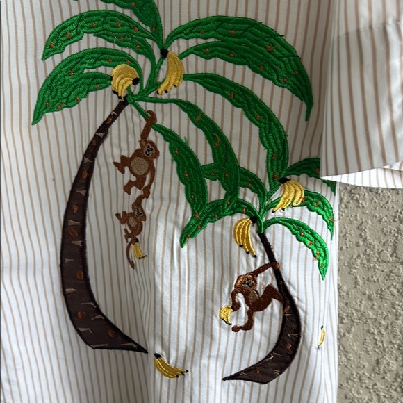 Vintage Bechamel II Tropical Embroidered Button-Up Shirt 100% Cotton - Picture 7 of 12